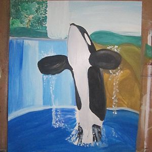 Watercolor of a Killer Whale