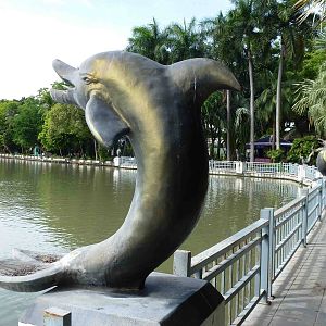Dolphin statue, July 2013.