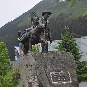 Iditarod Trailblazers Sculpture on SeaLife Center Grounds
