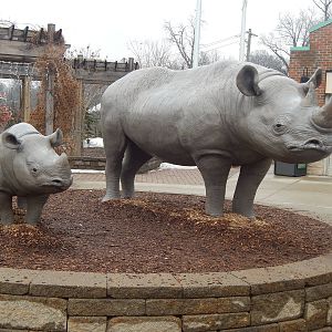 Feb. 2014 - First Entrance - Black Rhinoceros Statues