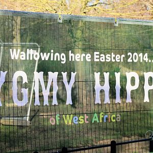 Sign for new pygmy hippo enclosure