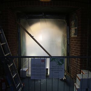 View of the work on the walk through tank