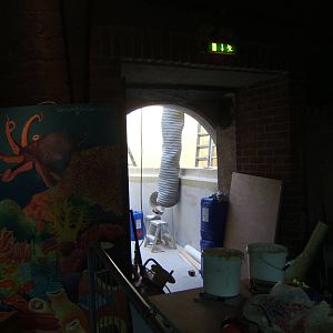 View of the work on the walk through tank