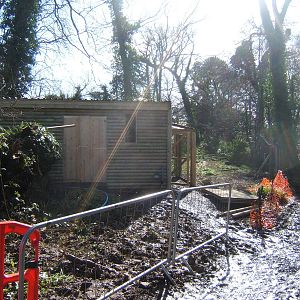 View of Wolf enclosure construction
