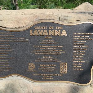 Giants of the Savanna - Dedication Plaque
