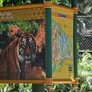Sumatran Tiger Sign and Zoo Map