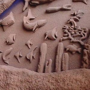 Panoramic view of exterior of aquarium