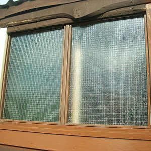 New window on Budgerigar shelter in mid-paint, 13th April 2014