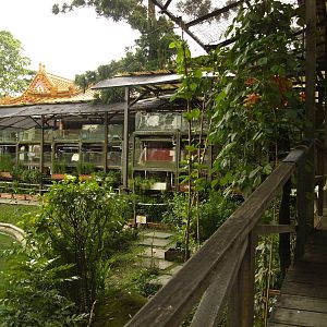 Ramp leading to covered area for tanks