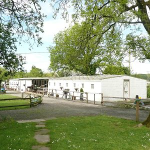 View with 2 blocks of Falcon Breeding Aviaries