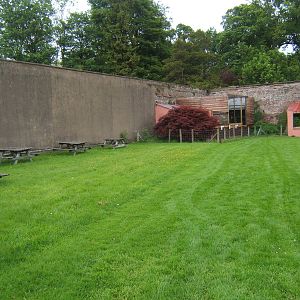 Picnic area and Bald Eagle aviary in the corner