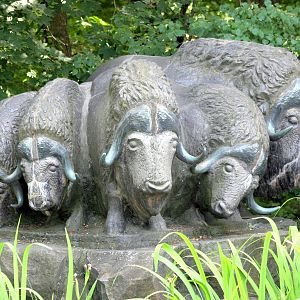 Musk-ox statue; Berlin Tierpark; 9th June 2014