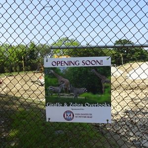 Sign For New Giraffe and Zebra Overlooks