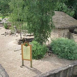 Meerkat exhibit viewed from the monorail, 7th July 2014