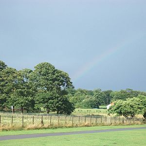 Rainbow over the clifftop paddocks, 10th August 2014