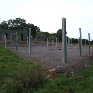 View of construction of the new hard standing for the Giraffes and Zebra