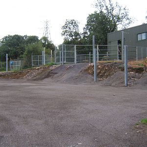 View of construction of the new hard standing for the Giraffes and Zebra