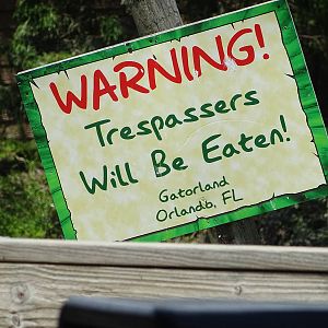 Sign at Gatorland