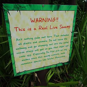 Breeding Marsh Warning Sign at Gatorland Florida