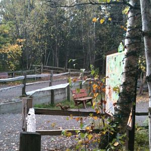 American Red Squirrel at Zoo Map Sign