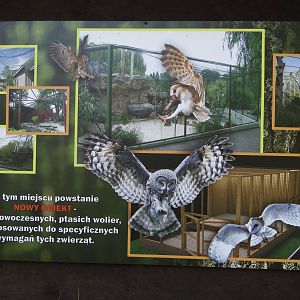 Information board about new owl aviaries (to build)