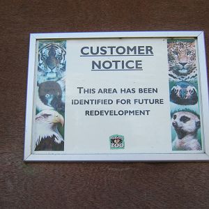 Notice on the side of the old Reptile House