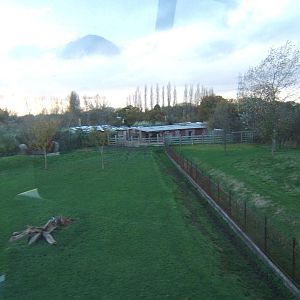View off the monorail of paddocks Lesser kudu on right and Roan Antelope on