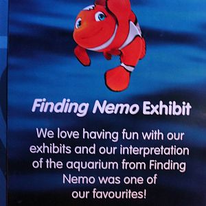 signage for the Finding Nemo tank