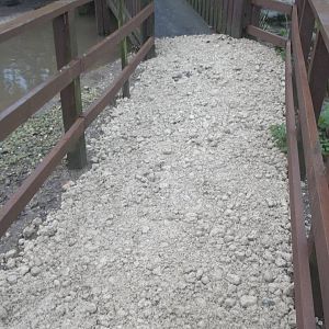 Path in walk-through aviary renewed by Keeper Ed, 22nd November 2014