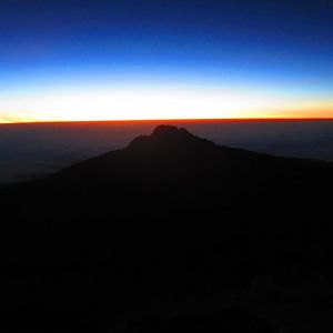 Sunrise from Kibo, Mawenzi in foreground