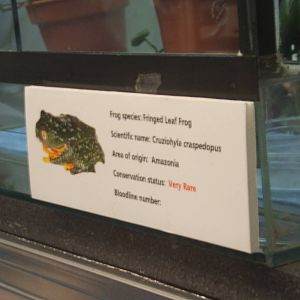 View of amphibian breeding room signage