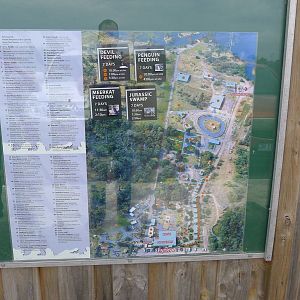 A map of the zoo outside the entrance