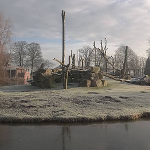 Frozen moat around Baboon Island, 30th December 2014