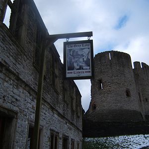 Pub sign inside the castle