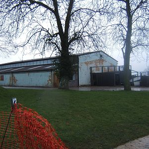 View of construction work on the Indian Rhino House