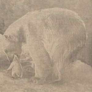 Polar bear with young