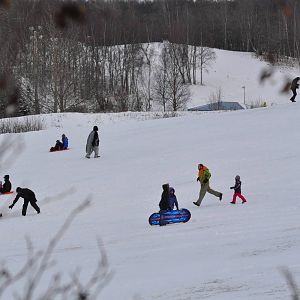Famlies Sledding at Kincaid Park - Alaska