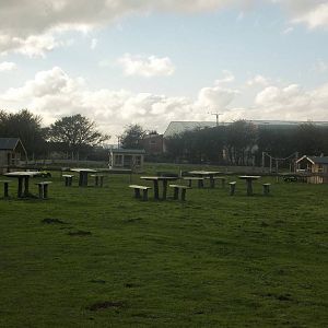 Picnic area with play area behind, 29th October 2014