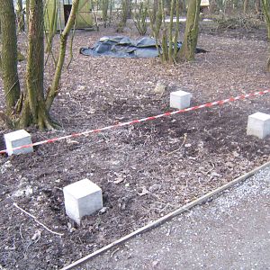 View of work on new outdoor classroom