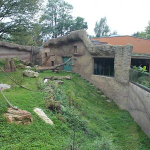 Gorilla exhibit, Krefeld Zoo, September 2014