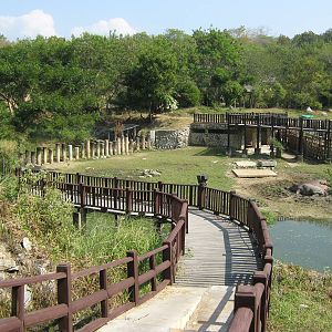view across hippo enclosures