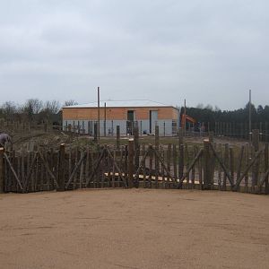 View of Giraffe enclosure construction