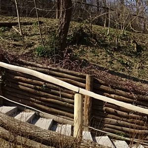 Stairs to snow leopards, small mammal enclosures
