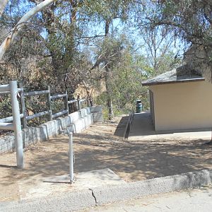 Former elephant barn and yard