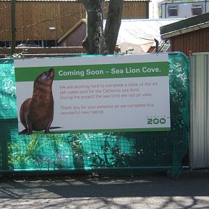 Sign for latest building work