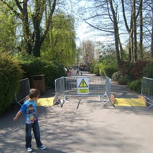 Ramp for the pipe work removing the silt from the Flamingo pools