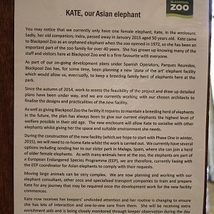 Sign explaining future elephant plans