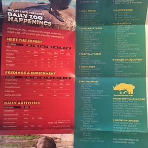Pittsburgh Zoo Summer 2015 Map Key