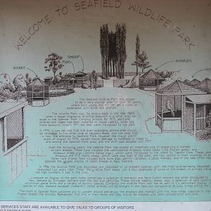 historical signboard, Seafield Wildlife Park