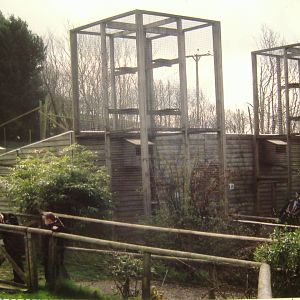 Lemur cages at Exmoor Zoo